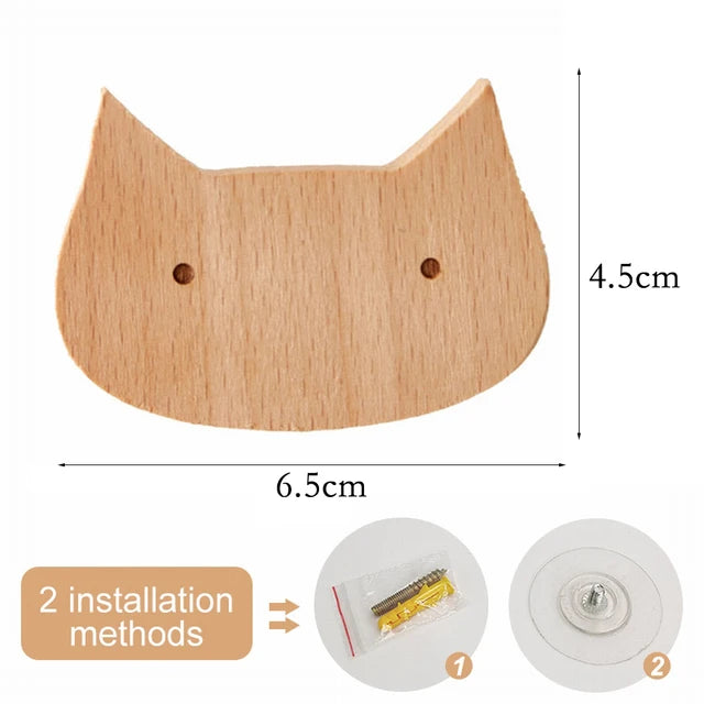 🌿 Woodland Animal Wall Hook – Decorative Wooden Coat & Key Holder