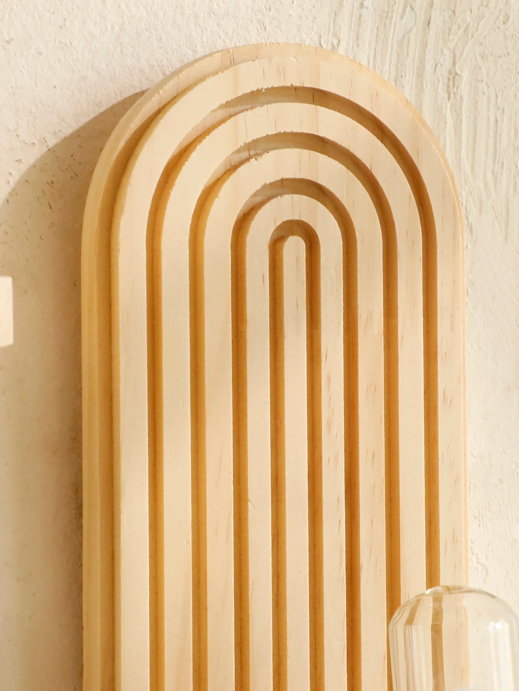 🌿 Boho Geometric Wall Shelf – Natural Wood Floating Display Shelf