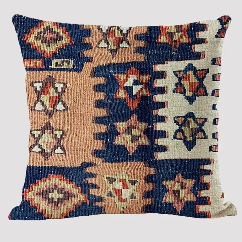 🌿🤍 Boho Kilim Pillow Cover – Vintage Geometric Throw Cushion