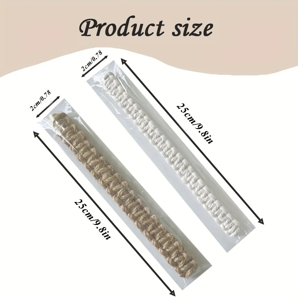 🌿🤍 Boho Rope Curtain Tiebacks – Handwoven Linen Curtain Holdbacks (Set of 8)