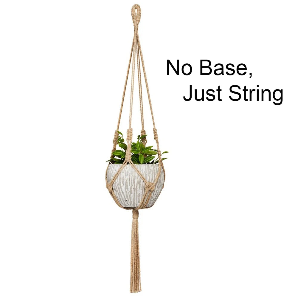 🌿🪴 Boho Macramé Plant Hanger – Handwoven Cotton Rope Hanging Planter