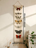 🦋🌿🤍 Boho Butterfly & Moth Wall Tapestry – Vintage Cotton Hanging Banner