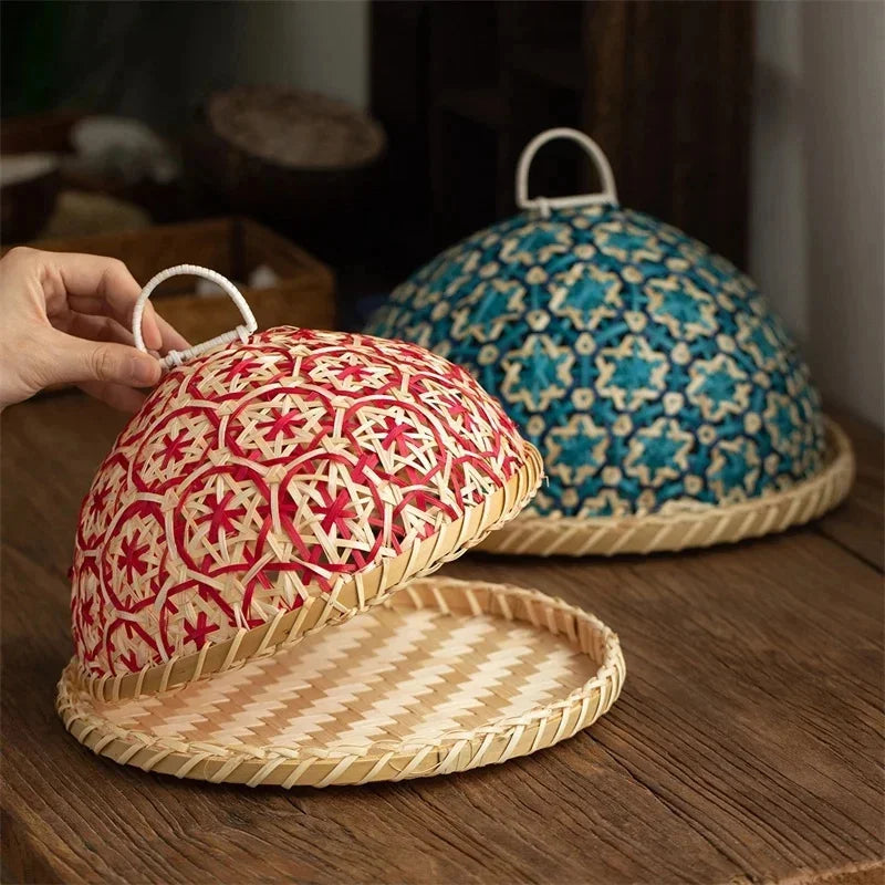 🌿🧺 Boho Rattan Fruit Basket with Lid – Handwoven Wicker Table Centerpiece