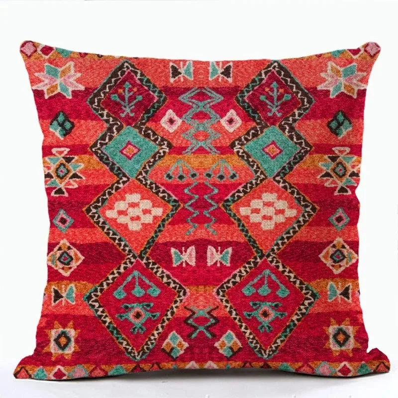 🌿🤍 Boho Kilim Pillow Cover – Vintage Geometric Throw Cushion