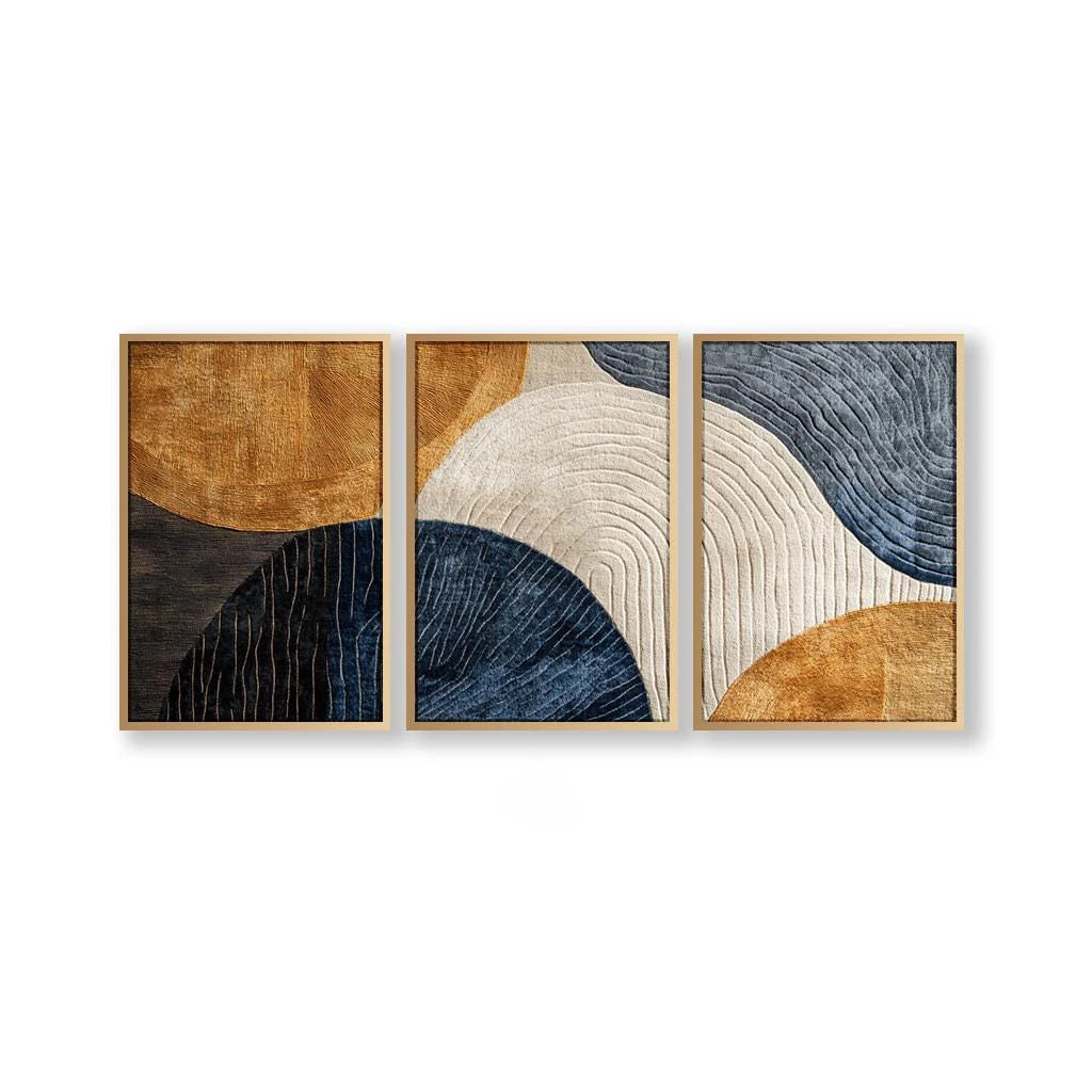Japandi Nature Wall Art Set – 3-Piece Abstract Canvas Print Collection