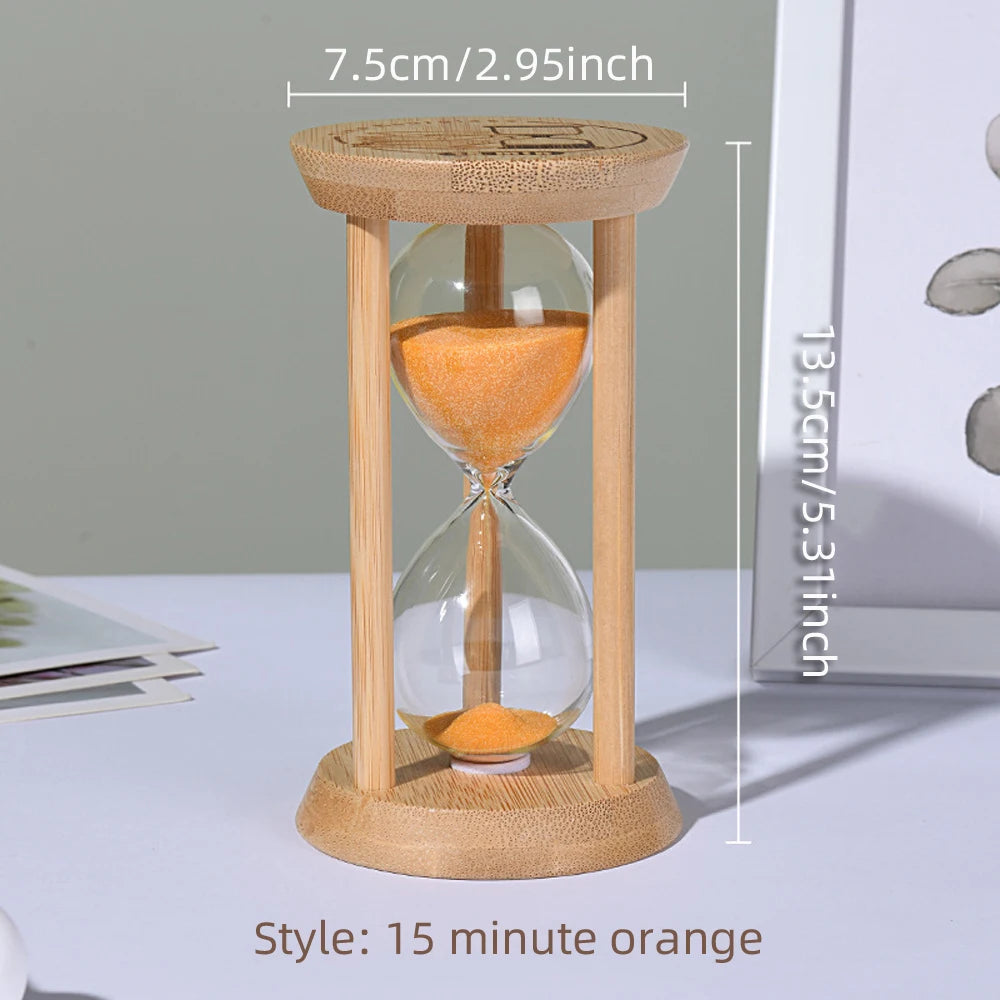 ⏳ Wooden Hourglass Sand Timer – Decorative Desktop Timepiece