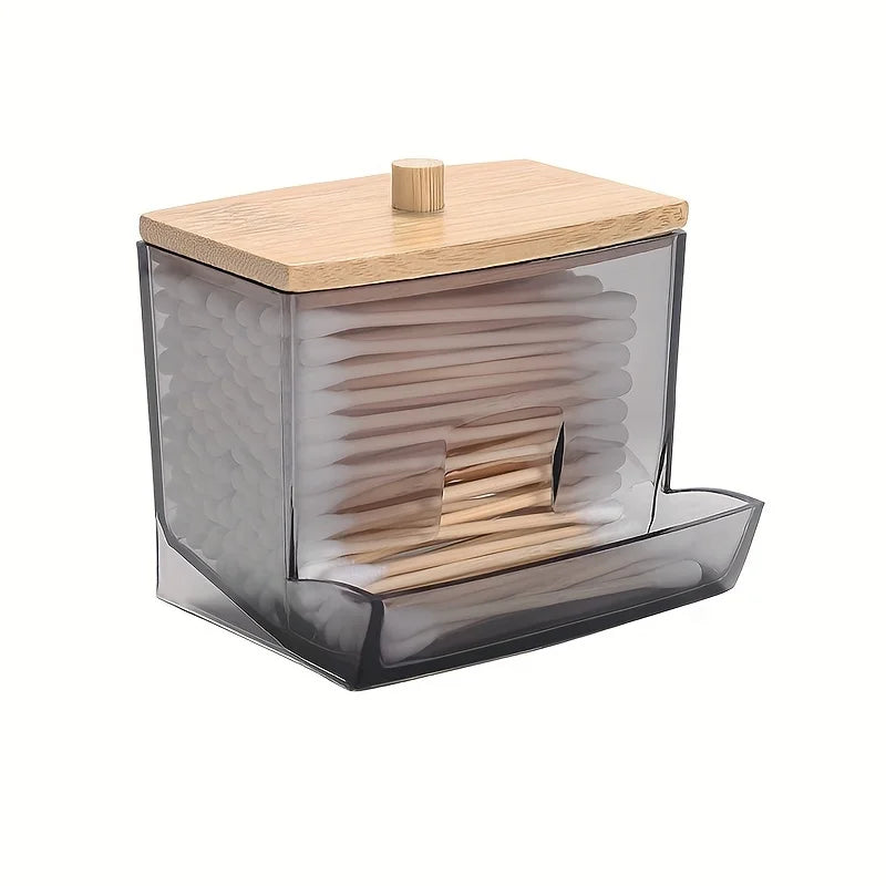 🤍🌿 Acrylic Bathroom Apothecary Jar – Cotton Swab & Vanity Storage Canister