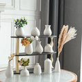 11-Piece White Ceramic Bud Vase Set – Modern Boho Home Décor