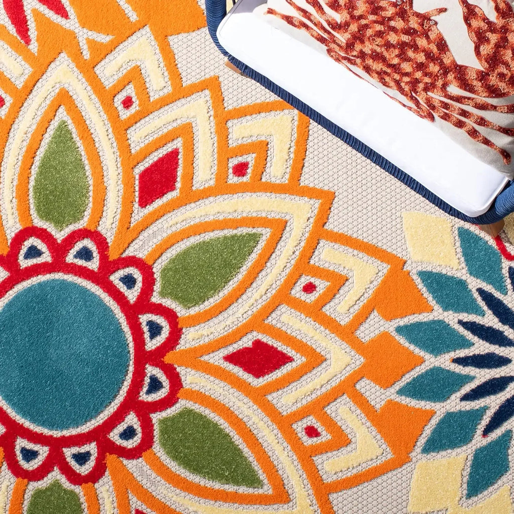 🌿🧡 Boho Cabana Outdoor Area Rug – Washable Patio & Indoor Accent Carpet