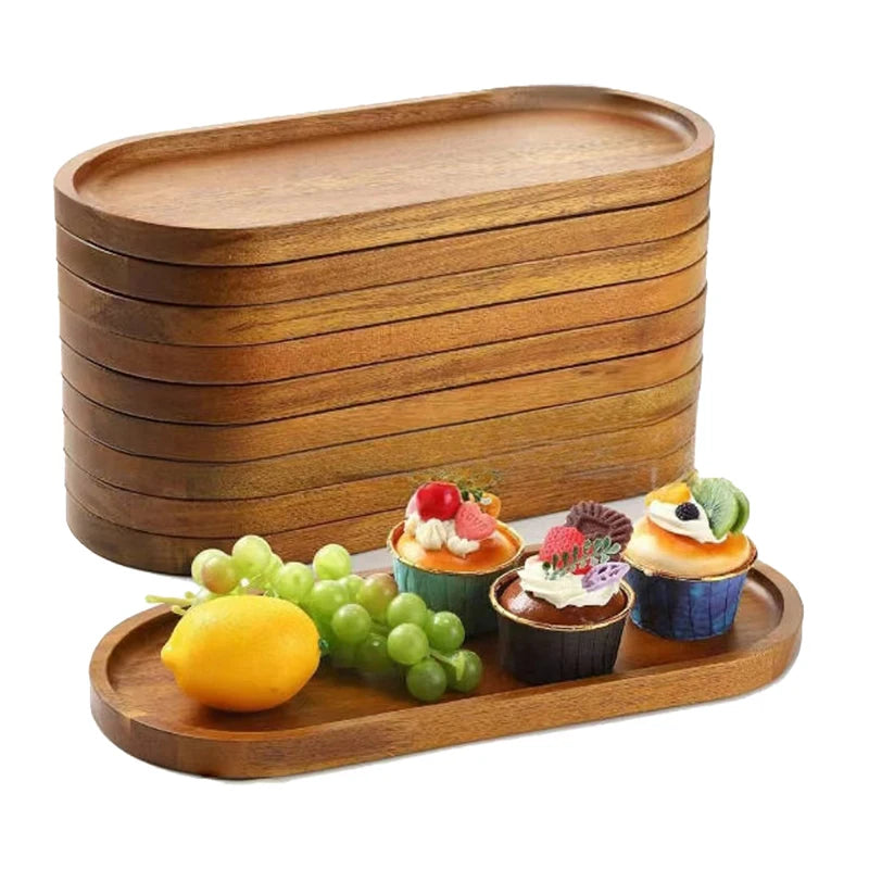 🌿 Artisan Wooden Serving Tray – Japanese-Inspired Snack & Dessert Board