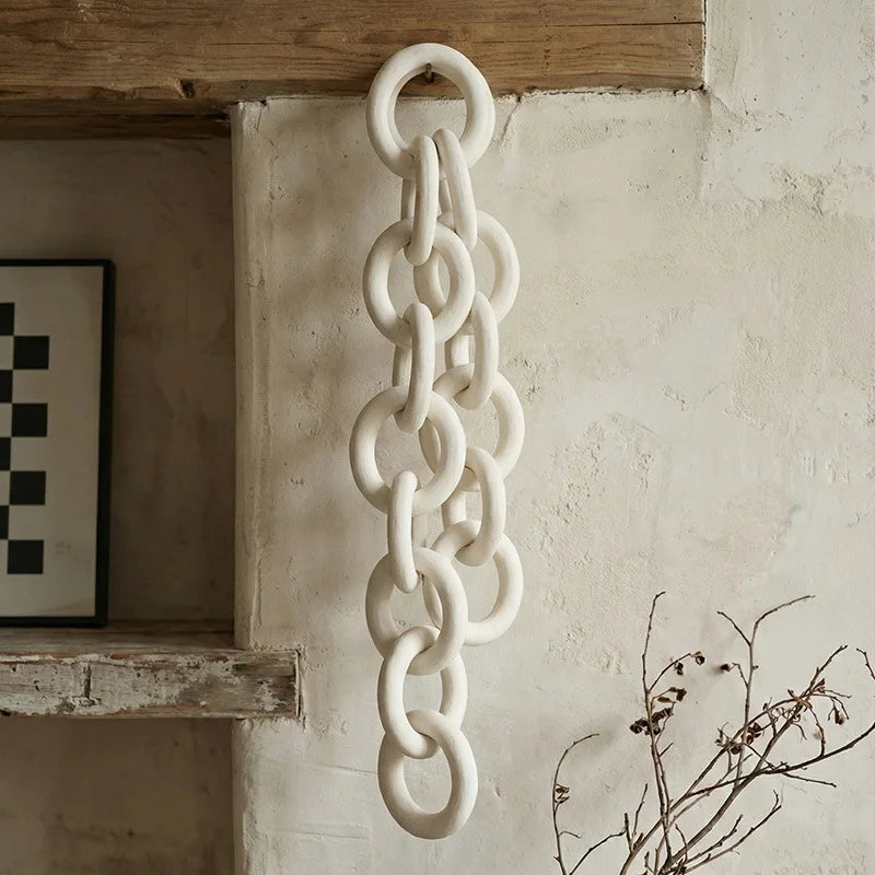 Decorative Ceramic Chain Link Accent – Modern Farmhouse & Boho Décor