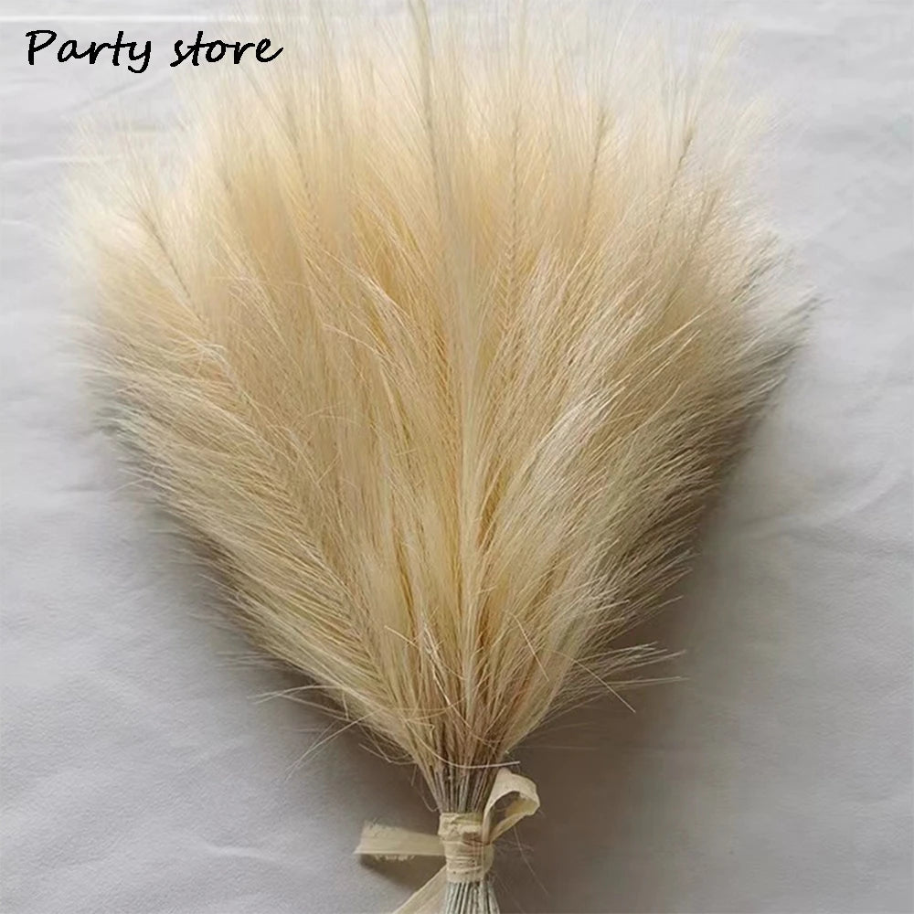 Faux Pampas Grass Stems – Boho Floral Home Décor (Set of 100)