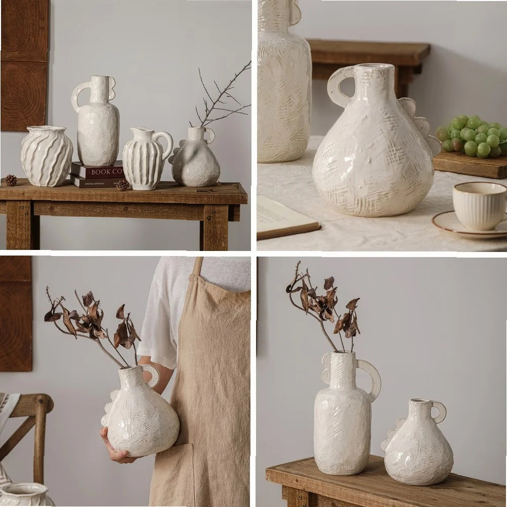 Decorative Wabi-Sabi Ceramic Vase – Handmade Rustic Pottery