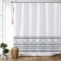 🚿🌿 Mid-Century Boho Geometric Shower Curtain – Waterproof Bathroom Décor