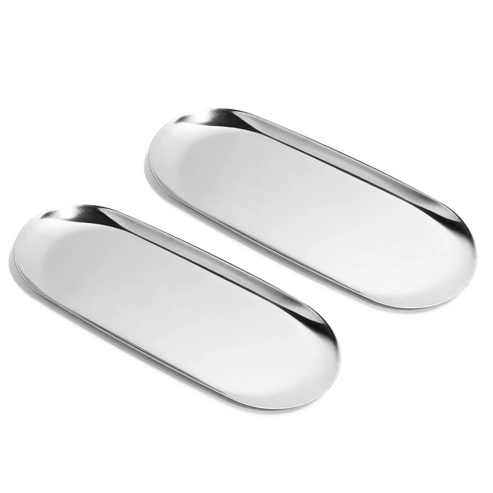 ✨ Stainless Steel Vanity Tray – Decorative Jewelry & Bathroom Organizer