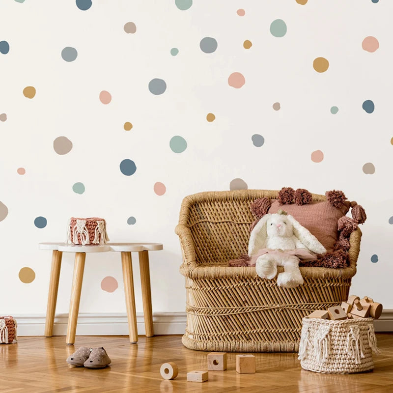 🤍 Boho Polka Dot Wall Decals – Peel & Stick Nursery Wall Art