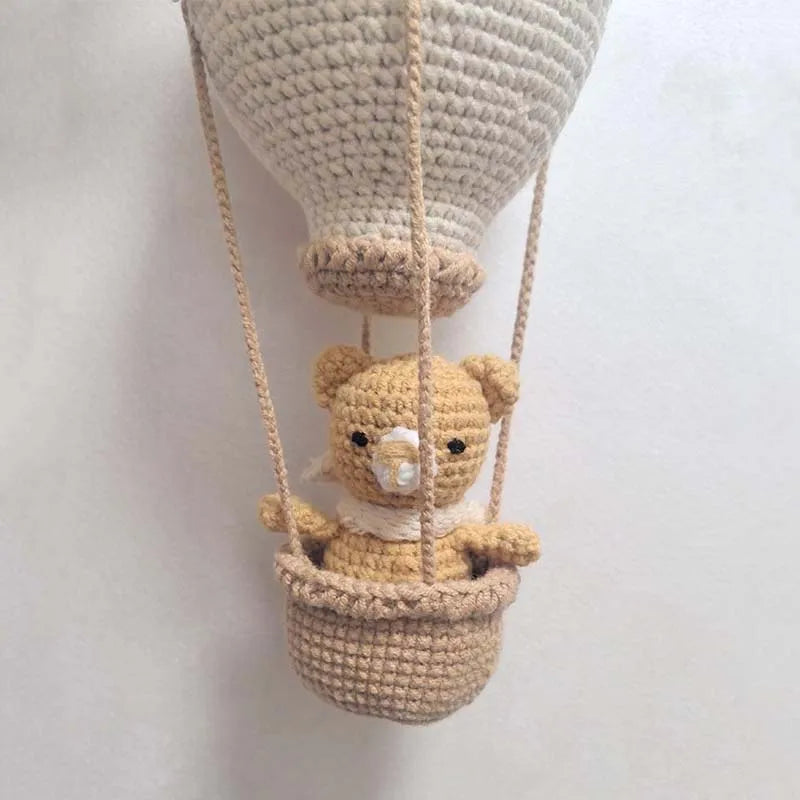 🎈☁️🤍 Boho Crochet Hot Air Balloon Wall Hanging – Handmade Nursery Décor