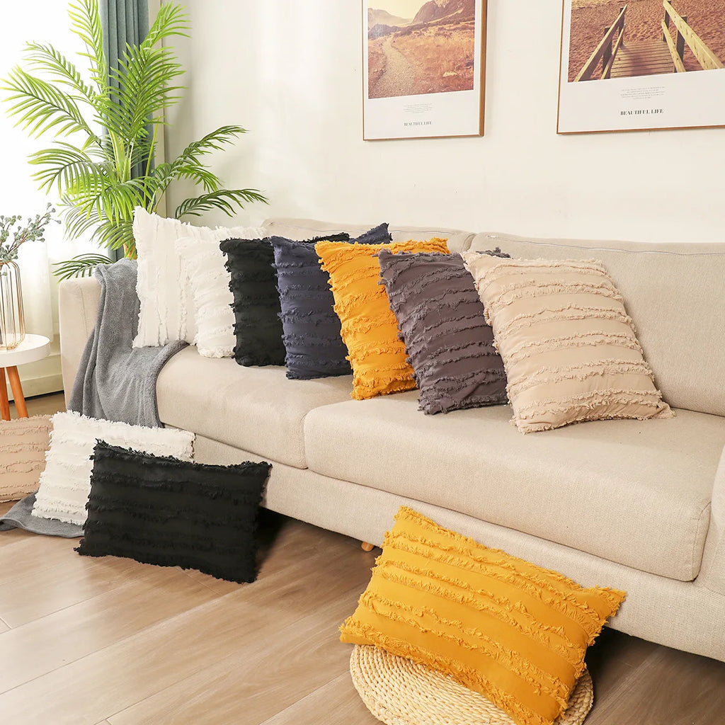 🌿🤍 Nordic Boho Pillow Cover – Decorative Throw Cushion for Sofa & Living Room