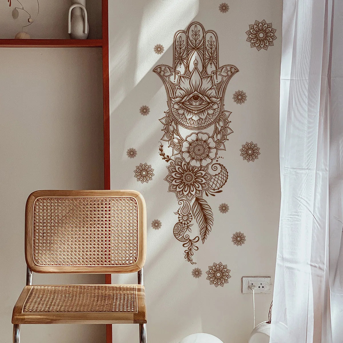 🪷🌿 Boho Lotus Mandala Wall Decals – Peel & Stick Meditation Wall Art