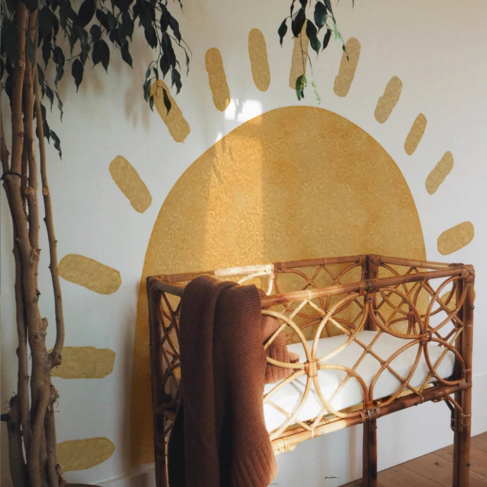 ☀️🌿 Boho Sun Wall Decals – Self-Adhesive Nursery & Kids Room Wall Art