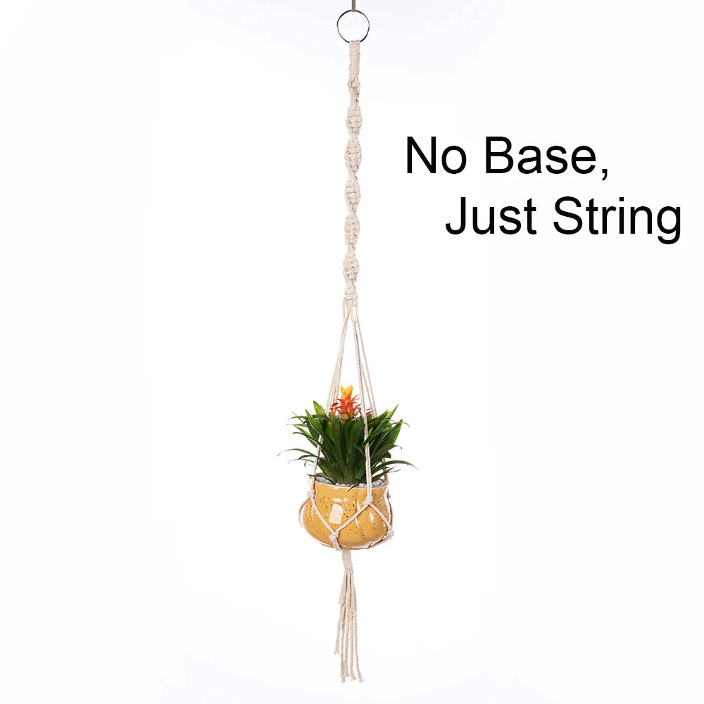 🌿🪴 Boho Macramé Plant Hanger – Handwoven Cotton Rope Hanging Planter