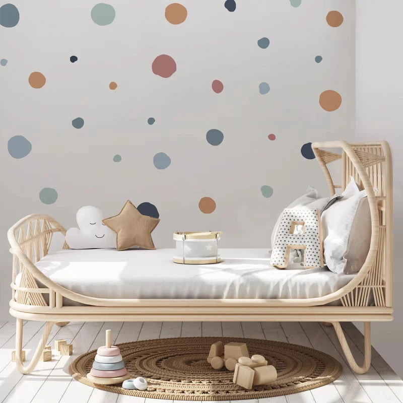 🤍 Boho Polka Dot Wall Decals – Peel & Stick Nursery Wall Art