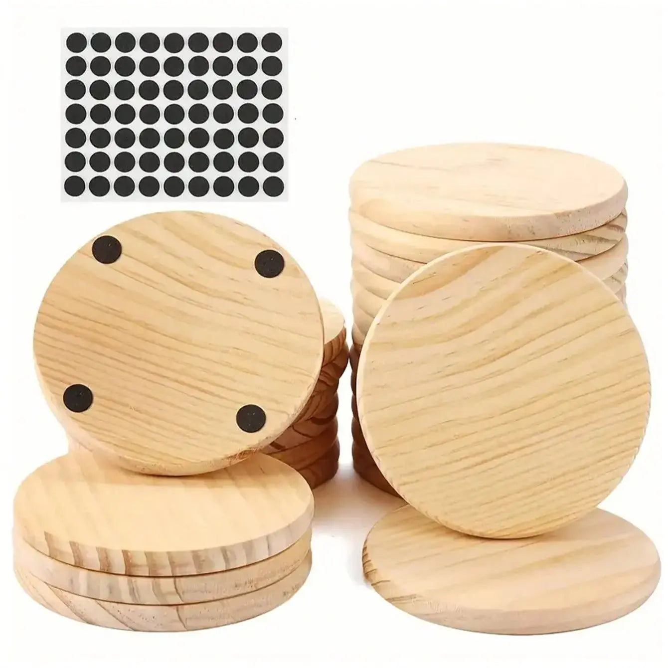 🌿 Natural Wood Coaster Blanks – DIY Craft & Home Décor Set (5 Pieces)