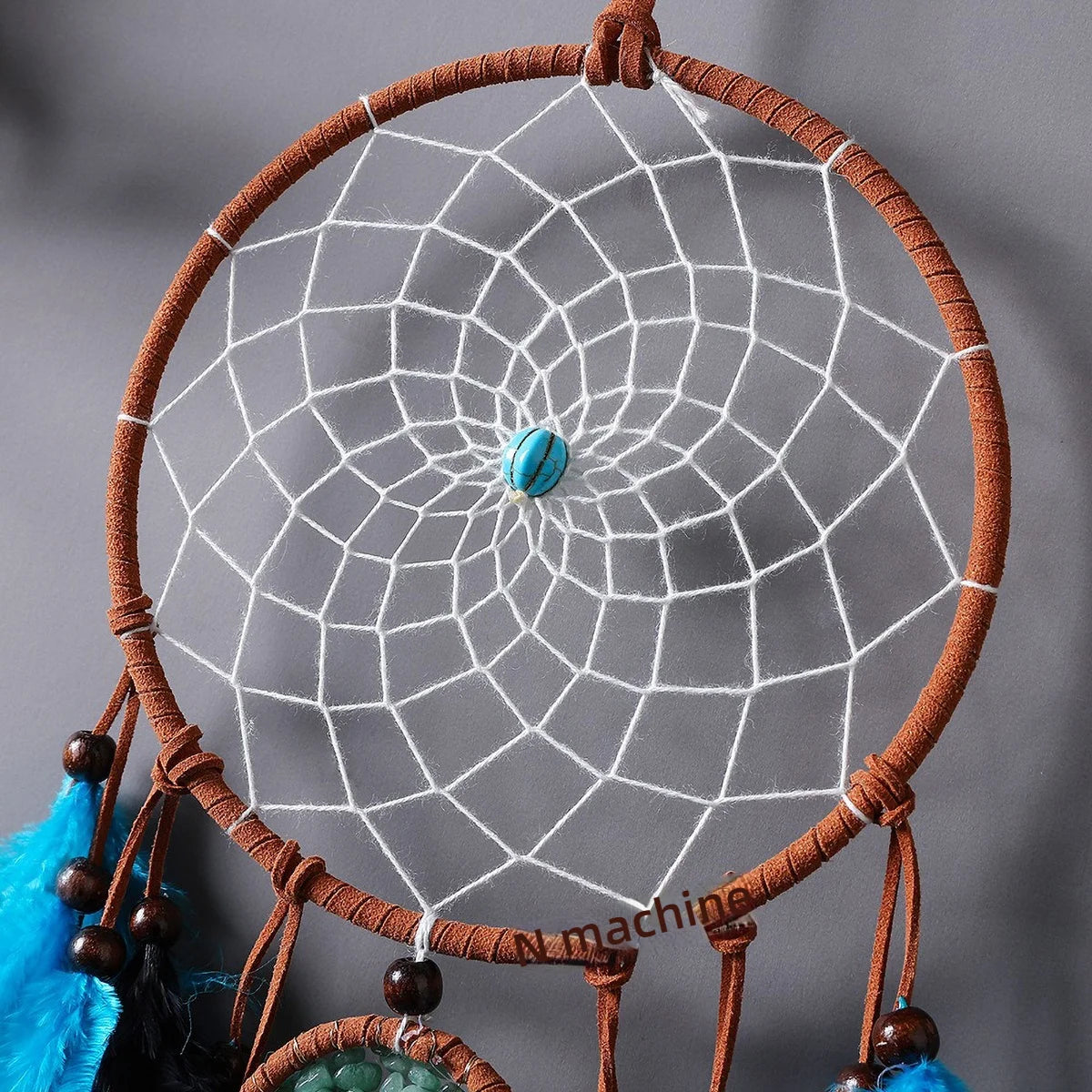 🪶🌙🤍 Boho Feather Dream Catcher – Handwoven Macramé Wall Hanging