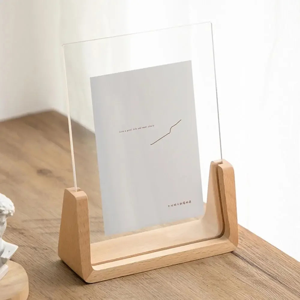 🖼️ Modern Wooden Acrylic Picture Frame – Walnut & Beech Desktop Photo Display