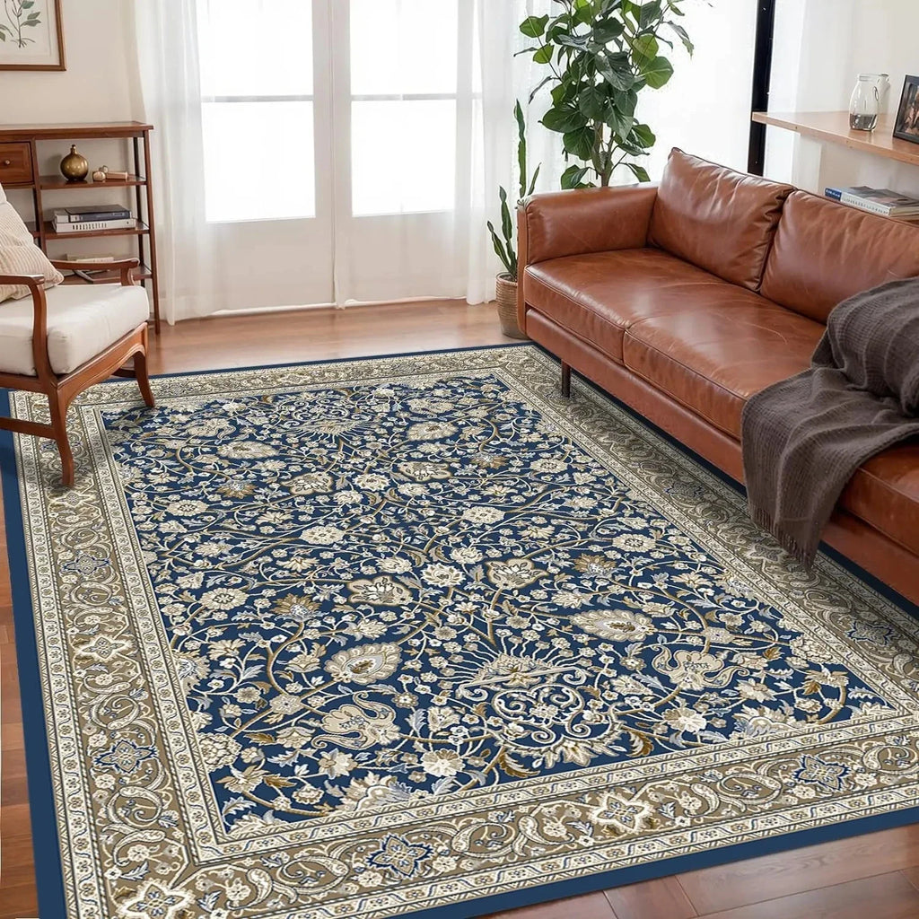 🌿🤍 Boho Non-Slip Area Rug – Soft Easy-Care Living Room & Bedroom Carpet