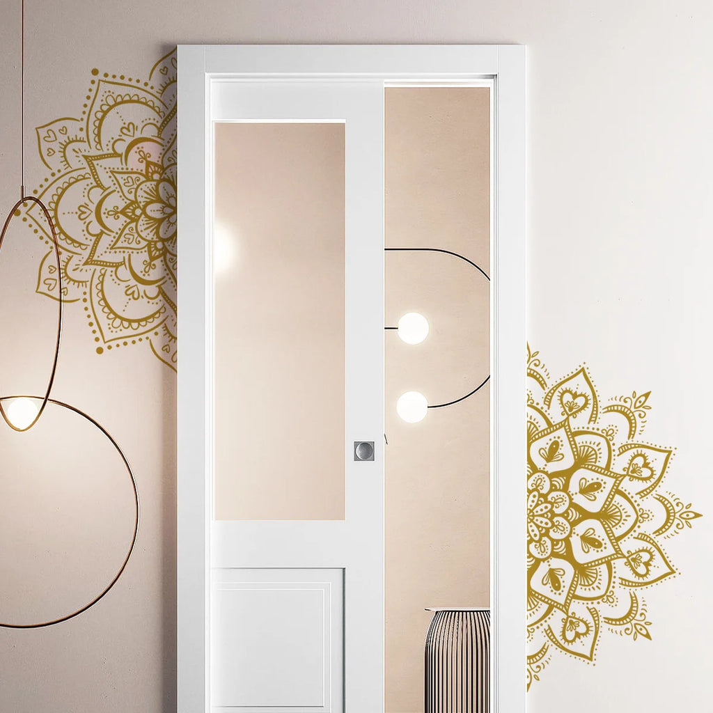 🪷🌿 Boho Lotus Mandala Wall Decals – Peel & Stick Meditation Wall Art