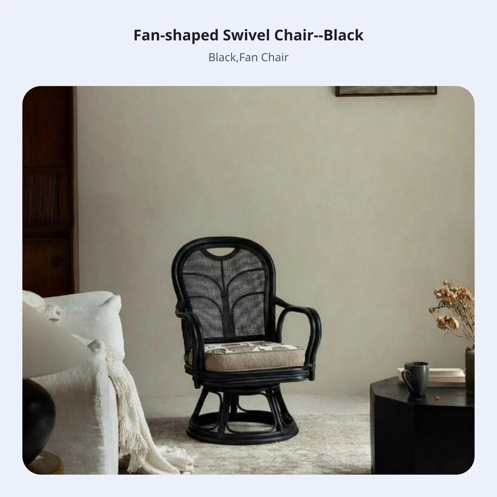 360° Swivel Rattan Accent Chair – Boho Cane Lounge Chair