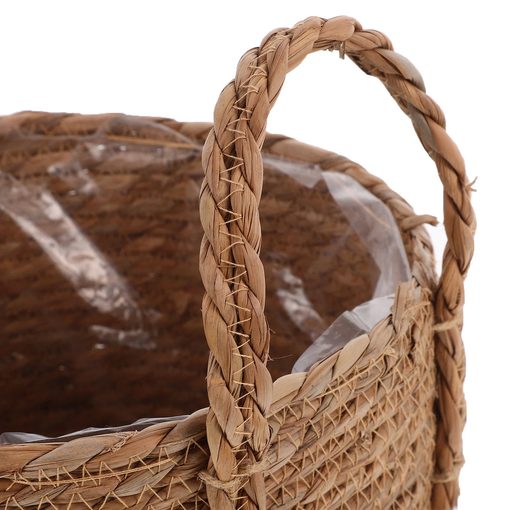 🌿🧺 Boho Seagrass Planter Basket – Handwoven Decorative Pot Cover with Liner