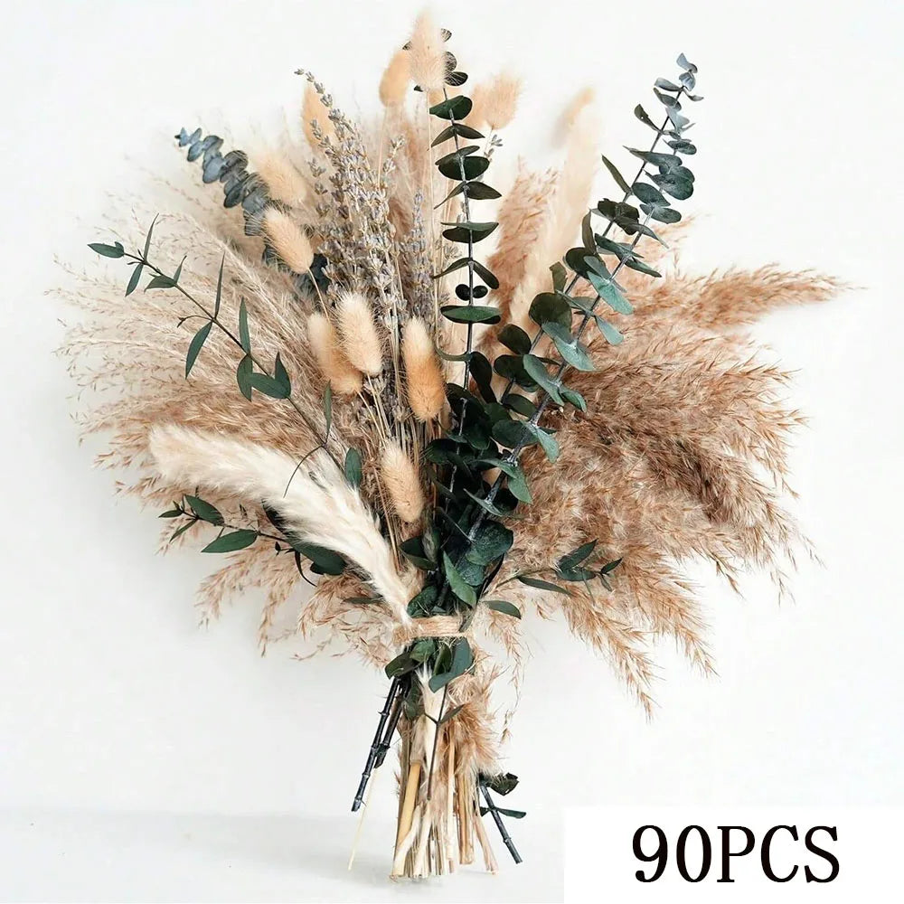 🌿🤍 Boho Dried Eucalyptus Bouquet – Natural Preserved Greenery Bundle (70 Stems)