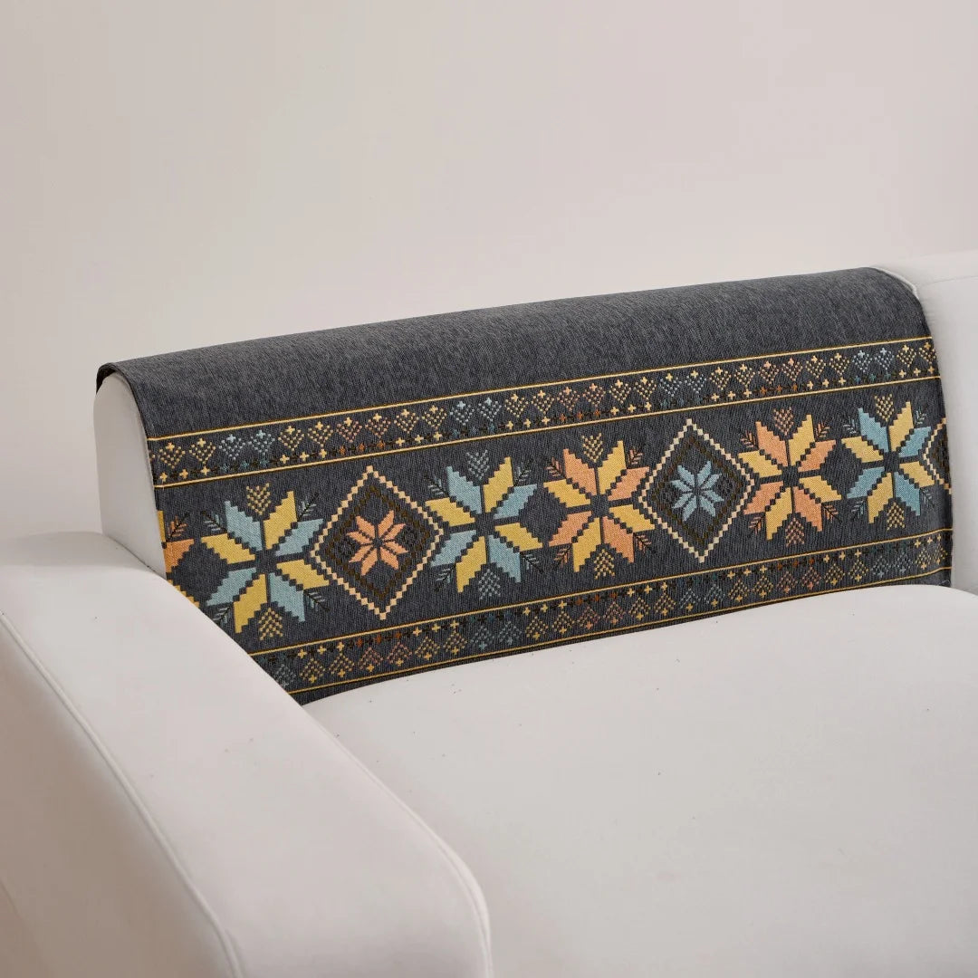 🛋️🌿🤍 Boho Jacquard Chenille Sofa Cover – All-Season Couch Throw & Furniture Protector