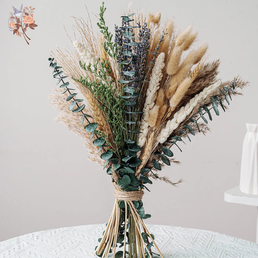 🌿🤍 Boho Dried Eucalyptus Bouquet – Natural Preserved Greenery Bundle (70 Stems)