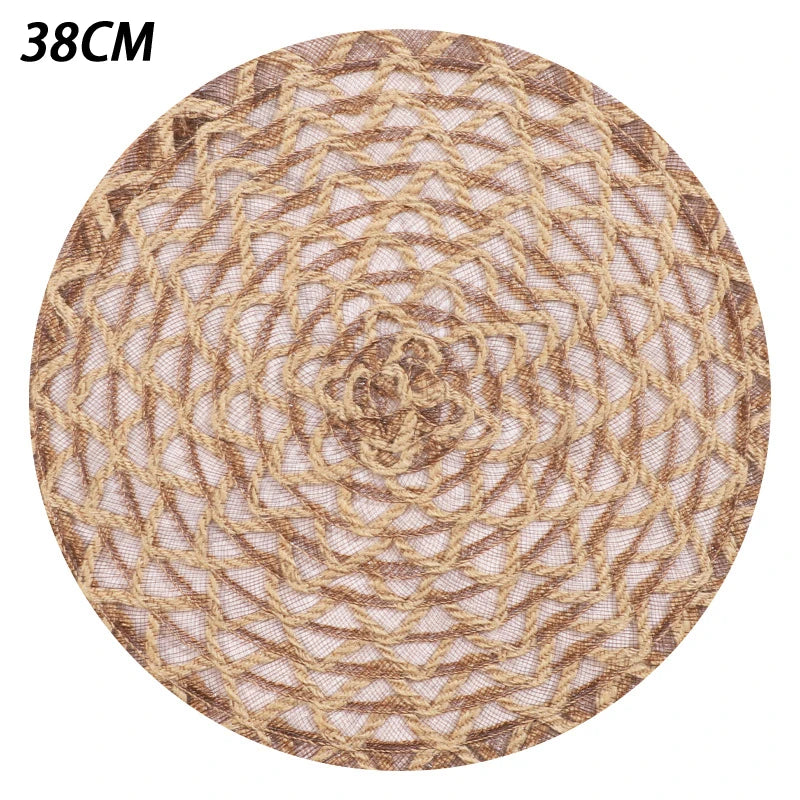 🌿🤍 Handwoven Jute Round Placemats – Boho Farmhouse Table Mats (Set)