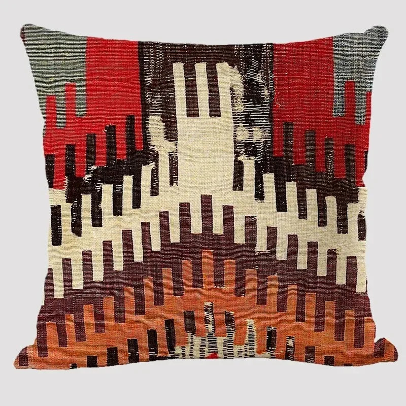 🌿🤍 Boho Kilim Pillow Cover – Vintage Geometric Throw Cushion