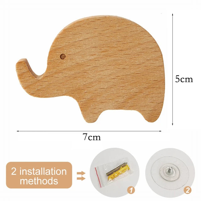 🌿 Woodland Animal Wall Hook – Decorative Wooden Coat & Key Holder