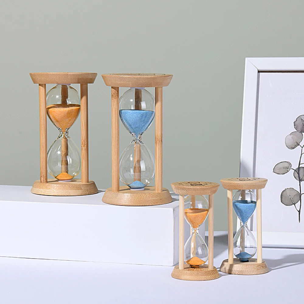 ⏳ Wooden Hourglass Sand Timer – Decorative Desktop Timepiece