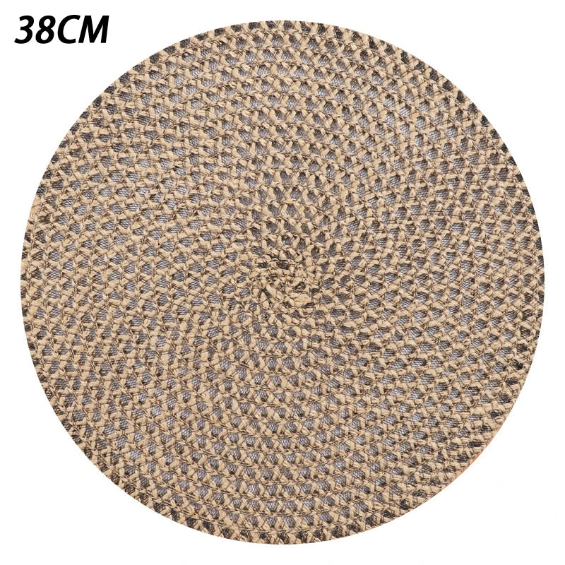 🌿🤍 Handwoven Jute Round Placemats – Boho Farmhouse Table Mats (Set)