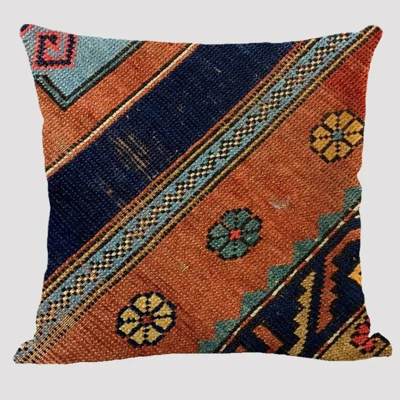 🌿🤍 Boho Kilim Pillow Cover – Vintage Geometric Throw Cushion