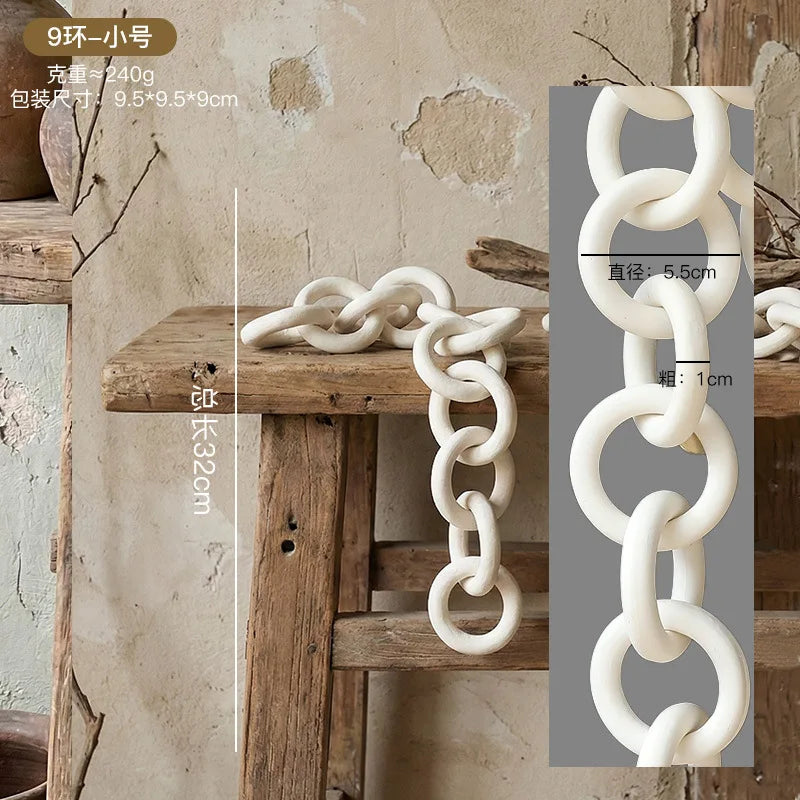 Decorative Ceramic Chain Link Accent – Modern Farmhouse & Boho Décor