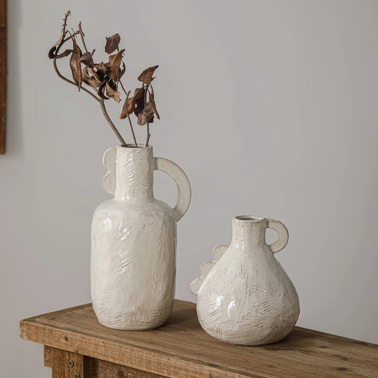 Decorative Wabi-Sabi Ceramic Vase – Handmade Rustic Pottery