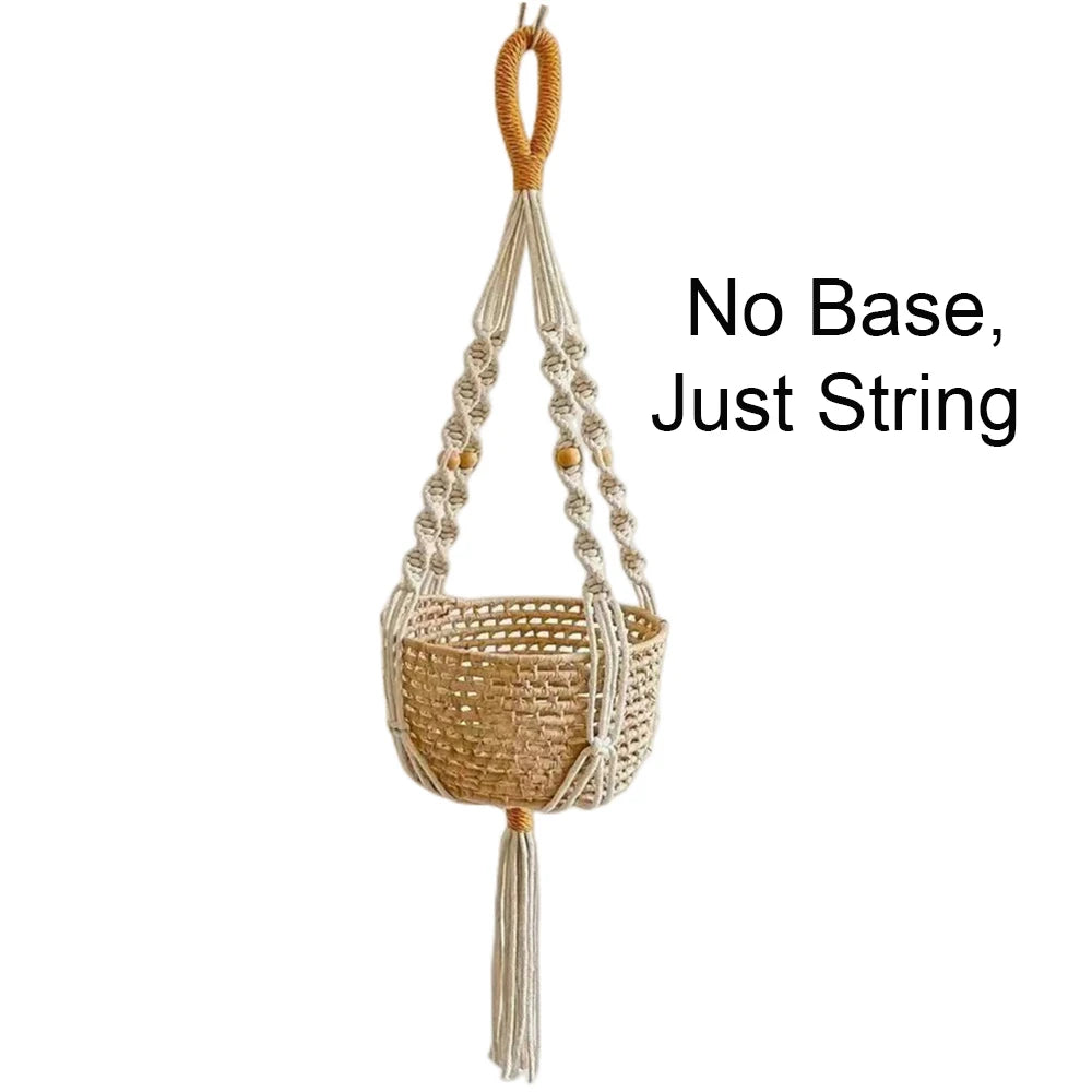 🌿🪴 Boho Macramé Plant Hanger – Handwoven Cotton Rope Hanging Planter