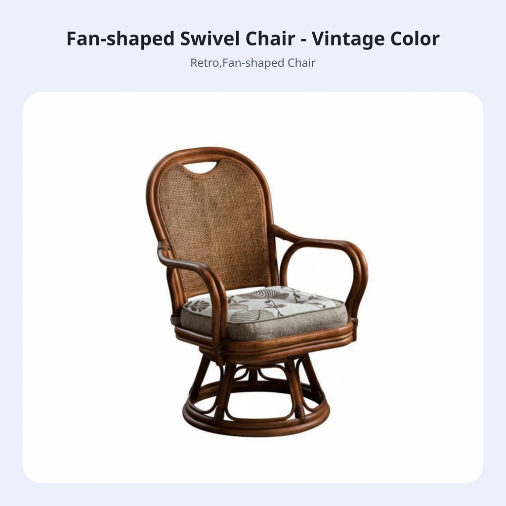 360° Swivel Rattan Accent Chair – Boho Cane Lounge Chair