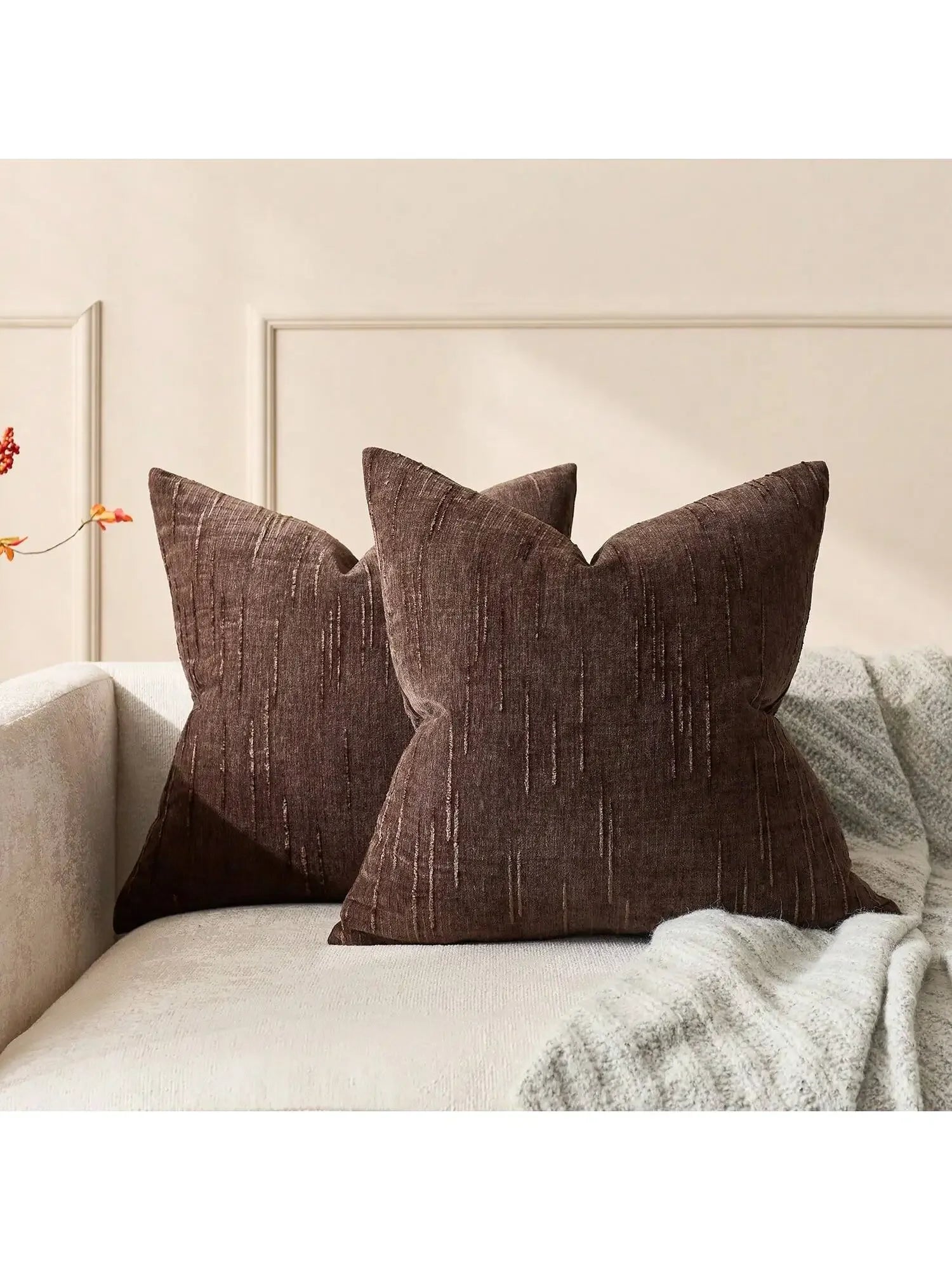 Modern Farmhouse Beige Pillow Cover – Boho Accent Cushion
