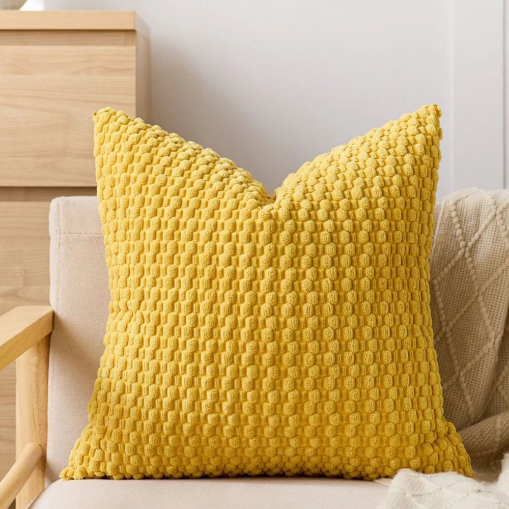 🌿🤍 Boho Striped Corduroy Pillow Cover – Farmhouse Decorative Throw Cushion