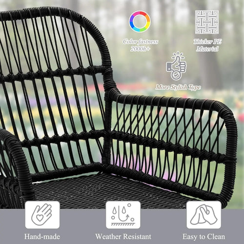 Boho Patio Bistro Set with Cushions – 3-Piece Outdoor Seating Collection
