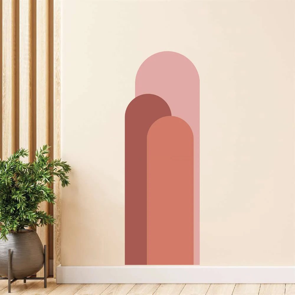 🌿🤍 Boho Arch Wall Decals – Self-Adhesive Geometric Wall Art